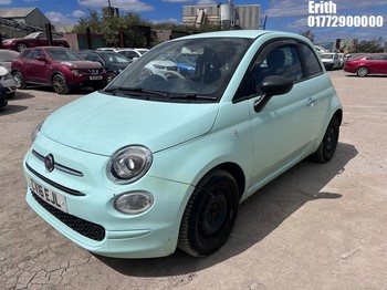 Location: Erith - 2016 FIAT 500 POP 500 3 Door Hatchback REG: CV16EJL, Keys: Yes, MOT Expiry date: 08/06/2027, 1242 CC Petrol, 5 Speed Manual Petrol, Former Keepers: 4