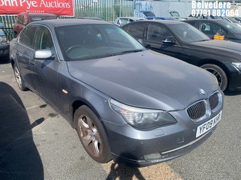 Location: BELVEDERE - 2009 BMW 520D SE BUS EDITION AUTO 4 Door Saloon REG: YF09KHR, 1995cc Diesel, 6 Speed Auto Diesel, Former Keepers: 5, Keys: No, MOT: Expiry date08.05.2027