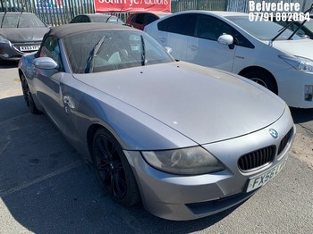 Location: BELVEDERE - 2007 BMW Z4 SPORT Convertible REG: FX56LVW, 1995cc 1995cc, 6 Speed Manual Petrol, Former Keepers: 4, Keys: No, MOT: Expiry date24.11.2025