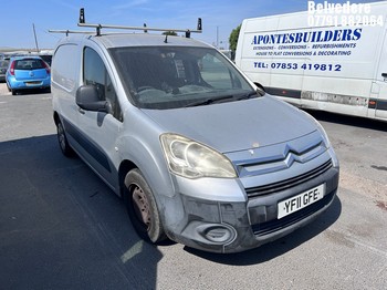 Location: Belvedere - 2011 CITROEN BERLINGO 625 EN-PRISE HDI Panel Van REG: YF11GFE, Keys: No, MOT Expiry date: 16/09/2026, 1560 Diesel, 5 Speed Manual Diesel, Former Keepers: 5