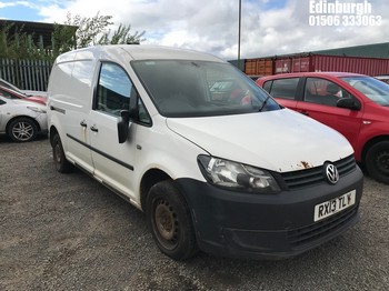 Location: Edinburgh - 2013 VOLKSWAGEN CADDY MAXI C20 TDI Panel Van REG: RX13TLY, Keys: No, MOT Expiry date: 06/12/2026, 1598 Diesel, 5 Speed Manual Diesel, Former Keepers: 5