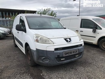 Location: Edinburgh - 2009 PEUGEOT PARTNER 850 SE HDI 90 Panel Van REG: SM09KUV, Keys: No, MOT Expiry date: 26/08/2025, 1560 Diesel, 5 Speed Manual Diesel, Former Keepers: 9