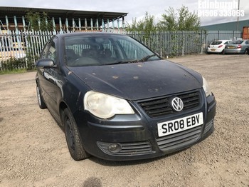 Location: Edinburgh - 2008 VOLKSWAGEN POLO MATCH TDI 70 5 Door Hatchback REG: SR08EBV, Keys: No, MOT Expiry date: 20/12/2025, 1422 Diesel, 5 Speed Manual Diesel, Former Keepers: 2