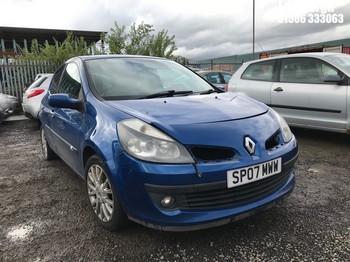Location: Edinburgh - 2007 RENAULT CLIO DYNAMIQUE S 3 Door Hatchback REG: SP07MWW, Keys: No, MOT Expiry date: 11/03/2026, 1390 Petrol, 5 Speed Manual Petrol, Former Keepers: 12