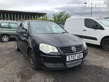 Location: Edinburgh - 2007 VOLKSWAGEN POLO SE TDI 80 5 Door Hatchback REG: ST07ADV, Keys: No, MOT Expiry date: 07/08/2025, 1400 Diesel, 5 Speed Manual Diesel, Former Keepers: 3