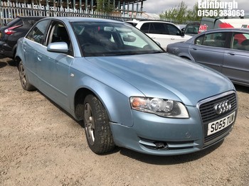 Location: Edinburgh - 2006 AUDI A4 SE TDI 4 Door Saloon REG: SO55TUW, Keys: No, MOT Expiry date: 08/01/2027, 1896 Diesel, 5 Speed Manual Diesel, Former Keepers: 5