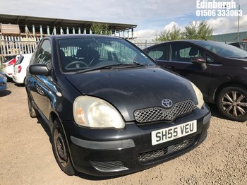 Location: Edinburgh - 2005 TOYOTA YARIS T3 3 Door Hatchback REG: SH55VEU, Keys: No, MOT Expiry date: 06/01/2027, 1299 Petrol, 5 Speed Manual Petrol, Former Keepers: 8