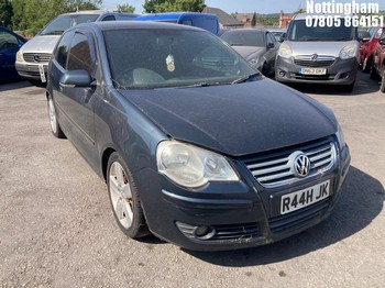 Location: Nottingham - 2008 VOLKSWAGEN POLO SPORT TDI 100 3 Door Hatchback REG: R44HJK, Keys: No, MOT Expiry date: 30/11/2024, 1900 Diesel, 5 Speed Manual Diesel, Former Keepers: 2