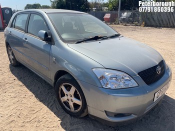 Location: Peterborough - 2002 TOYOTA COROLLA T3 D4D 5 Door Hatchback REG: GP51HCG, Keys: No, MOT Expiry date: 18/12/2026, 1995 Diesel, 5 Speed Manual Diesel, Former Keepers: 7