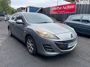 Location: Stapleford - 2009 MAZDA 3 TS2 5 Door Hatchback REG: FN59EHV, Keys: Yes, MOT Expiry date: 24/10/2026, 1598 Petrol, 5 Speed Manual Petrol, Former Keepers: 7