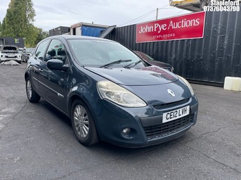 Location: Stapleford - 2012 RENAULT CLIO I-MUSIC 3 Door Hatchback REG: CE12LVH, Keys: Yes, MOT Expiry date: 11/04/2027, 1149 Petrol, 5 Speed Manual Petrol, Former Keepers: 9