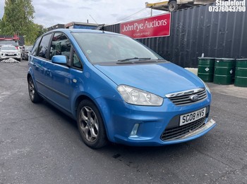 Location: Stapleford - 2008 FORD C-MAX ZETEC MPV REG: SG08HVS, Keys: Yes, MOT Expiry date: 23/01/2026, 1596 Petrol, 5 Speed Manual Petrol, Former Keepers: 5