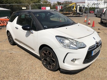 Location: Brentwood - 2013 CITROEN DS3 DSTYLE + 3 Door Hatchback REG: SA13ERZ, Keys: No, MOT Expiry date: 11/03/2026, 1598 Petrol, 5 Speed Manual Petrol, Former Keepers: 6