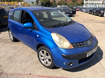 Location: Brentwood - 2006 NISSAN NOTE SE MPV REG: ST06LPE, Keys: No, MOT Expiry date: 27/02/2027, 1386 Petrol, 5 Speed Manual Petrol, Former Keepers: 4