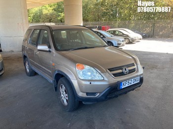 NOTE: ATF Registered Buyers ONLY - Location: Hayes - 2002 HONDA CR-V SE Estate REG: KF52OKU, Keys: No, MOT Expiry date: 09/08/2026, 1998 Petrol, AUTOMATIC, Former Keepers: 3