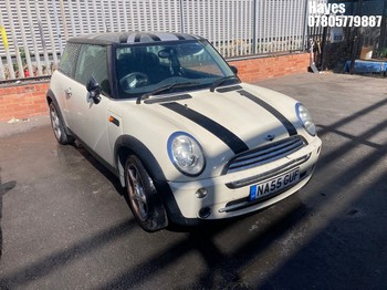 Location: Hayes - 2005 MINI MINI ONE 3 Door Hatchback REG: NA55GUF, Keys: No, MOT Expiry date: 05/10/2026, 1598 Petrol, 5 Speed Manual Petrol, Former Keepers: 14