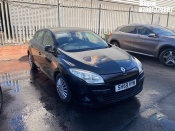 Location: Hayes - 2009 RENAULT MEGANE EXPRESSION VVT 100 5 Door Hatchback REG: SH59VYW, Keys: No, MOT Expiry date: 10/09/2026, 1598 Petrol, 5 Speed Manual Petrol, Former Keepers: 4