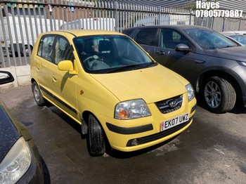 Location: Hayes - 2007 HYUNDAI AMICA CDX 5 Door Hatchback REG: EK07UWZ, Keys: No, MOT Expiry date: 11/05/2026, 1086 Petrol, 5 Speed Manual Petrol, Former Keepers: 7