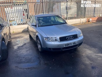 Location: Hayes - 2001 AUDI A4 SE 4 Door Saloon REG: Y569VGJ, Keys: No, MOT Expiry date: 29/05/2025, 1984 Petrol, 5 Speed Manual Petrol, Former Keepers: 4