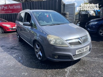 Location: Stapleford - 2008 VAUXHALL ZAFIRA SRI CDTI 120 A MPV REG: HN08VWU, Keys: Yes, MOT Expiry date: 22/08/2026, 1910 Diesel, 6 Speed Auto Diesel, Former Keepers: 7