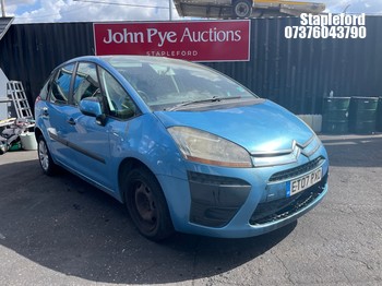Location: Stapleford - 2007 CITROEN C4 PICASSO 5 SX Estate REG: ET07PXO, Keys: No, MOT Expiry date: 18/08/2026, 1798 Petrol, 5 Speed Manual Petrol, Former Keepers: 4