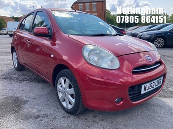Location: Nottingham - 2012 NISSAN MICRA ACENTA CVT 5 DOOR HATCHBACK REG: WJ62UKR, 1198cc PETROL, VARIABLE SPEED AUTO PETROL, Former Keepers: 7, Keys: Yes, MOT Expiry date: 30/01/2027