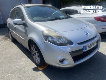 Location: Manchester - 2009 RENAULT CLIO DYNAMIQUE 16V ESTATE REG: DV59MWW, 1149cc PETROL, 5 Speed Manual Petrol, Former Keepers: 7, Keys: No, MOT Expiry date: 29/10/2026