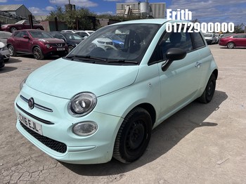 Location: Erith - 2016 FIAT 500 POP 500 3 Door Hatchback REG: CV16EJL, Keys: Yes, MOT Expiry date: 08/06/2027, 1242 CC Petrol, 5 Speed Manual Petrol, Former Keepers: 4