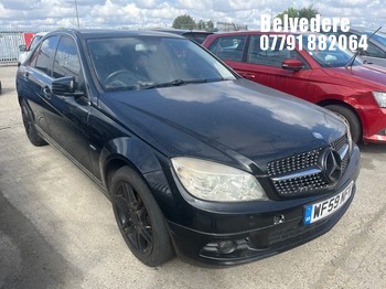 Location: BELVEDERE - 2009 MERCEDES-BENZ C180 K BLUEEF-NCY EXEC SE 4 Door Saloon REG: WF59NFV, 1597cc Petrol, 6 Speed Manual Petrol, Former Keepers: 3, Keys: No, MOT Expiry date: 20/07/2026