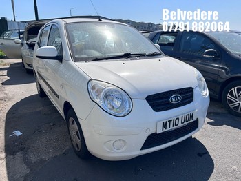 Location: Belvedere - 2010 KIA PICANTO 1 5 Door Hatchback REG: MT10UOM, Keys: No, MOT Expiry date: 10/06/2026, 999 Petrol, 5 Speed Manual Petrol, Former Keepers: 6