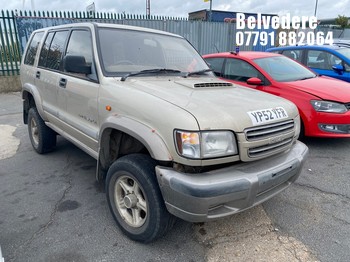 Location: Belvedere - 2003 ISUZU TROOPER DUTY DT LWB Estate REG: YP52YFR, Keys: No, MOT Expiry date: 14/10/2026, 2999 Diesel, 5 Speed Manual Diesel, Former Keepers: 4