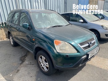 Location: Belvedere - 2002 HONDA CR-V I-VTEC SE SPORT AUTO Estate REG: GD51LVO, Keys: No, MOT Expiry date: 20/03/2026, 1998 Petrol, 4 Speed Auto Petrol, Former Keepers: 4