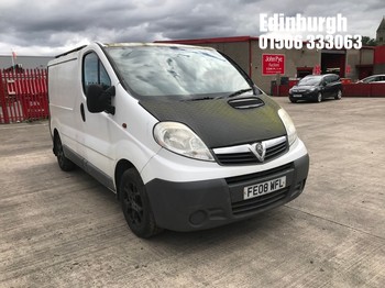Location: Edinburgh - 2008 VAUXHALL VIVARO 2700 CDTI SWB Panel Van REG: FE08WFL, Keys: No, MOT Expiry date: 20/11/2023, 1995 Diesel, 6 Speed Manual Diesel, Former Keepers: 8