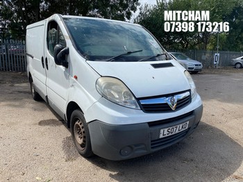 Location: Mitcham - 2007 VAUXHALL VIVARO 2700 CDTI SWB Panel Van REG: LS07LKO, Keys: No, MOT Expiry date: 01/12/2026, 1995 Diesel, 6 Speed Manual Diesel, Former Keepers: 5