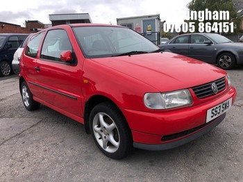 Location: Nottingham - 1998 VOLKSWAGEN POLO 1.4 L 3 Door Hatchback REG: S63SWA, Keys: No, MOT Expiry date: 02/08/2026, 1390 Petrol, 5 Speed Manual Petrol, Former Keepers: 4
