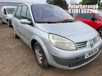 Location: Peterborough - 2008 RENAULT G-SCENIC DYN S 7 VVT A MPV REG: LM08ENJ, Keys: No, MOT Expiry date: 03/07/2025, 1998 Petrol, 4 Speed Auto Petrol, Former Keepers: 5