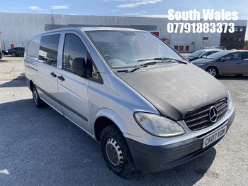 Location: South Wales - 2007 MERCEDES VITO 111 CDI XLONG Panel Van REG: CK07VDM, Keys: No, MOT Expiry date: 17-02-2026, 2148 Diesel, 6 Speed Manual Diesel, Former Keepers: 5