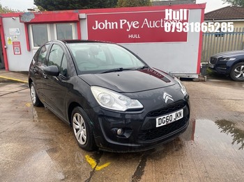Location: Hull - 2010 CITROEN C3 VT 5 Door Hatchback REG: DG60JKN, Keys: No, MOT Expiry date: 13/08/2025, 1124 Petrol, 5 Speed Manual Petrol, Former Keepers: 8