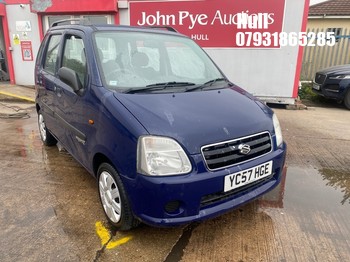 Location: Hull - 2007 SUZUKI WAGON R+GL 5 Door Hatchback REG: YC57HGE, Keys: No, MOT Expiry date: 05/10/2026, 1229 Petrol, 5 Speed Manual Petrol, Former Keepers: 4
