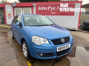 Location: Hull - 2008 VOLKSWAGEN POLO MATCH 60 5 Door Hatchback REG: NB08HVL, Keys: No, MOT Expiry date: 22/07/2024, 1198 Petrol, 5 Speed Manual Petrol, Former Keepers: 3
