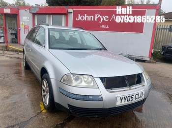 Location: Hull - 2005 VOLKSWAGEN PASSAT HIGHLINE TDI 130 Estate REG: YY05CLU, Keys: No, MOT Expiry date: 28/04/2026, 1896 Diesel, 5 Speed Manual Diesel, Former Keepers: 2
