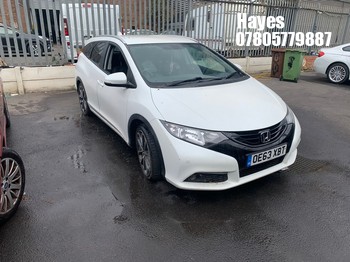 Location: Hayes - 2014 HONDA CIVIC I-VTEC SR Estate REG: OE63XBT, Keys: No, MOT Expiry date: 04/04/2026, 1798 Petrol, 6 Speed Manual Petrol, Former Keepers: 4