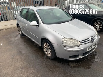 Location: Hayes - 2007 VOLKSWAGEN GOLF MATCH FSI 115 A 5 Door Hatchback REG: DS07FNO, Keys: No, MOT Expiry date: 16/05/2026, 1598 Petrol, 6 Speed Auto Petrol, Former Keepers: 4