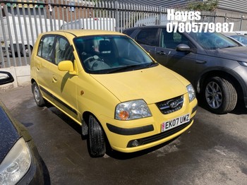 Location: Hayes - 2007 HYUNDAI AMICA CDX 5 Door Hatchback REG: EK07UWZ, Keys: No, MOT Expiry date: 11/05/2026, 1086 Petrol, 5 Speed Manual Petrol, Former Keepers: 7