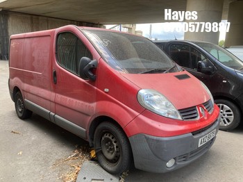 Location: Hayes - 2010 RENAULT TRAFIC SL27 DCI 150 Panel Van REG: AXZ6679, Keys: No, MOT Expiry date: 19/03/2026, 2464 Diesel, 6 Speed Manual Diesel, Former Keepers: 3