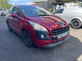 Location: Stapleford - 2012 PEUGEOT 3008 ACTIVE HDI 5 Door Hatchback REG: KN12VJF, Keys: Yes, MOT Expiry date: 21/09/2026, 1560 Diesel, 6 Speed Manual Diesel, Former Keepers: 5