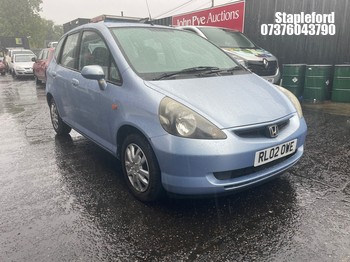 Location: Stapleford - 2002 HONDA JAZZ SE CVT 5 Door Hatchback REG: RL02OWE, Keys: Yes, MOT Expiry date: 29/06/2027, 1339 Petrol, Variable Speed Auto Petrol, Former Keepers: 6
