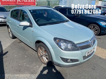 Location: Belvedere - 2009 VAUXHALL ASTRA SXI TWINPORT 5 Door Hatchback REG: DK59TWL, Keys: No, MOT Expiry date: 08/10/2026, 1364 Petrol, 5 Speed Manual Petrol, Former Keepers: 4