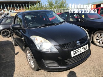 Location: Edinburgh - 2012 SUZUKI SWIFT SZ3 DDIS 5 Door Hatchback REG: SG62YMT, Keys: No, MOT Expiry date: 19/05/2026, 1248 Diesel, 5 Speed Manual Diesel, Former Keepers: 8