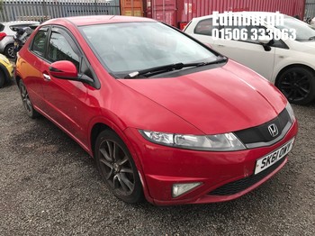 Location: Edinburgh - 2011 HONDA CIVIC SI I-VTEC 5 Door Hatchback REG: SK61OWY, Keys: No, MOT Expiry date: 07/01/2026, 1799 Petrol, 6 Speed Manual Petrol, Former Keepers: 3